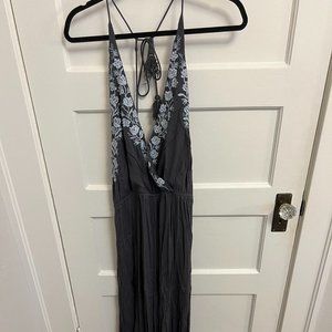 Free People Gray Flowy Jumpsuit